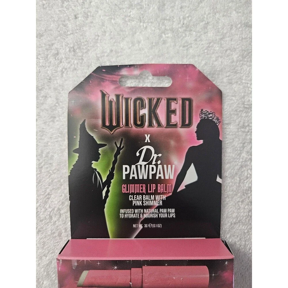 Wicked X Dr. PAWPAW Glimmer Lip Balm Clear Pink Shimmer Hydrating Glinda